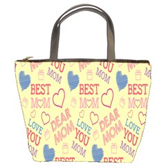 Love Mom Happy Mothers Day I Love Mom Graphic Pattern Bucket Bag by Vaneshop