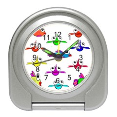 Fish Swim Cartoon Funnycute Travel Alarm Clock by Sapixe