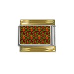 Christmas Pattern Gold Trim Italian Charm (9mm) Front