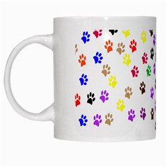 Paw Prints Background White Mug by Amaryn4rt