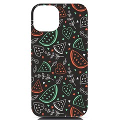 Seamless-vector-pattern-with-watermelons-mint -- Iphone 14 Black Uv Print Case by Amaryn4rt