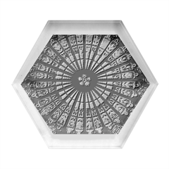 Mandala Floral Wallpaper Rose Window Strasbourg Cathedral France Hexagon Wood Jewelry Box by Sarkoni