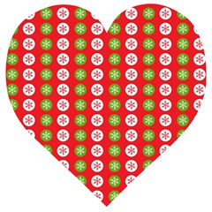 Festive Pattern Christmas Holiday Wooden Puzzle Heart by Pakjumat