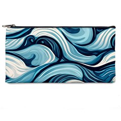 Pattern Ocean Waves Arctic Ocean Blue Nature Sea Pencil Case by Pakjumat