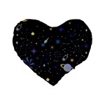 Starry Night  Space Constellations  Stars  Galaxy  Universe Graphic  Illustration Standard 16  Premium Heart Shape Cushions Front