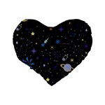 Starry Night  Space Constellations  Stars  Galaxy  Universe Graphic  Illustration Standard 16  Premium Heart Shape Cushions Back