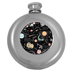 Animals Galaxy Space Round Hip Flask (5 Oz) by Pakjumat