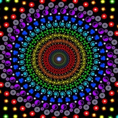 3d Psychedelic Shape Circle Dots Color Play Mat (square) by Modalart