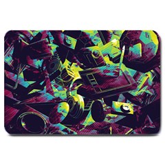 Artistic Psychedelic Abstract Large Doormat by Modalart