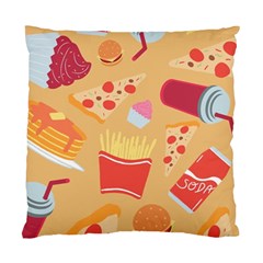 Fast Junk Food  Pizza Burger Cool Soda Pattern Standard Cushion Case (two Sides) by Sarkoni