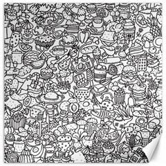 Food Doodle Pattern Canvas 20  X 20  by Sarkoni