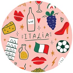 Food Pattern Italia Wooden Puzzle Round by Sarkoni