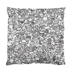 Food Doodle Pattern Standard Cushion Case (two Sides) by Sarkoni