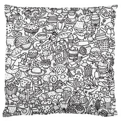 Food Doodle Pattern Large Cushion Case (two Sides) by Sarkoni