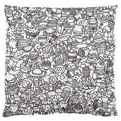 Food Doodle Pattern Standard Premium Plush Fleece Cushion Case (one Side) by Sarkoni