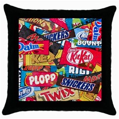 Pop Art Food Cute Patterns Throw Pillow Case (black) by Sarkoni