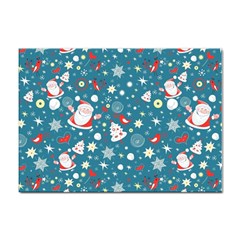 Christmas Pattern Santa Blue Sticker A4 (100 Pack) by Sarkoni