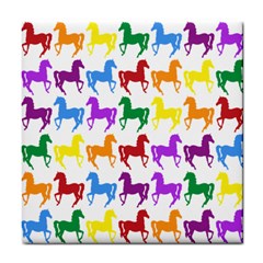 Colorful Horse Background Wallpaper Tile Coaster by Amaryn4rt