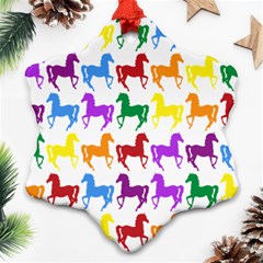 Colorful Horse Background Wallpaper Ornament (snowflake) by Amaryn4rt