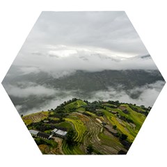 Residential Paddy Field Step Cloud Wooden Puzzle Hexagon by Sarkoni