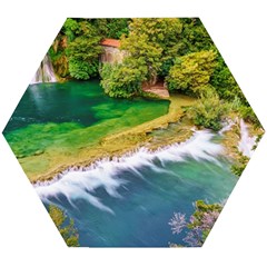 River Waterfall Wooden Puzzle Hexagon by Sarkoni