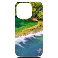 River Waterfall Iphone 14 Pro Black Uv Print Case by Sarkoni