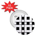 Black And White Pattern 1.75  Buttons (10 pack) Front