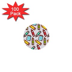 Seamless Pixel Art Pattern 1  Mini Buttons (100 Pack)  by Amaryn4rt