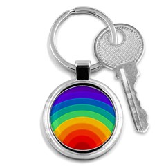 Rainbow Background Colorful Key Chain (round) by Bajindul