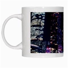 Black Building Lighted Under Clear Sky White Mug by Modalart