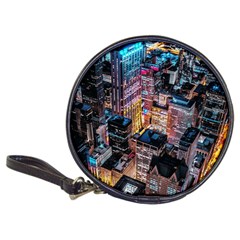 Aerial Photo Of Cityscape At Night Classic 20-cd Wallets by Modalart