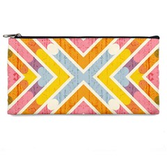 Line Pattern Cross Print Repeat Pencil Case by Amaryn4rt