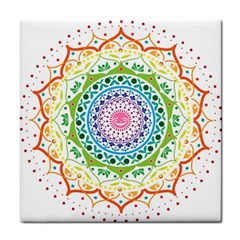 Mandala Pattern Rainbow Pride Tile Coaster by Vaneshop