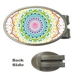 Mandala Pattern Rainbow Pride Money Clips (oval)  by Vaneshop