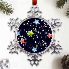 Abstract Eart Cover Blue Gift Metal Large Snowflake Ornament by Grandong