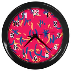 Pattern Booty Faces Wall Clock (black) by Ndabl3x