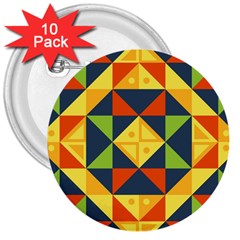 Background Geometric Color 3  Buttons (10 Pack)  by Sarkoni