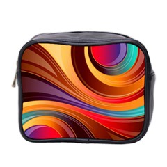 Abstract Colorful Background Wavy Mini Toiletries Bag (two Sides) by Sarkoni