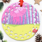 Red Mushroom Animation Adventure Time Cartoon Multi Colored Ornament (Round Filigree) Front