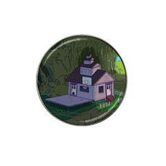 Purple House Cartoon Character Adventure Time Architecture Hat Clip Ball Marker by Sarkoni