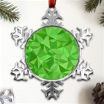 Mosaic Tile Geometrical Abstract Metal Small Snowflake Ornament Front