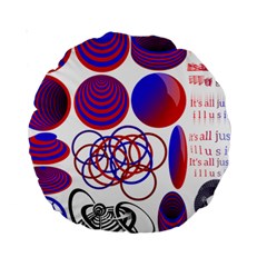 Illusion Optical Illusion Pattern Standard 15  Premium Round Cushions by Pakjumat