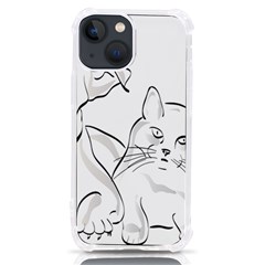 Dog Cat Domestic Animal Silhouette Iphone 13 Mini Tpu Uv Print Case by Modalart