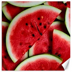 Watermelon Fruit Green Red Canvas 12  X 12  by Bedest