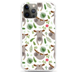 Seamless Pattern With Cute Sloths Iphone 12 Pro Max Tpu Uv Print Case by Ndabl3x