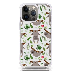 Seamless Pattern With Cute Sloths Iphone 13 Pro Tpu Uv Print Case by Ndabl3x