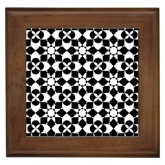 Mosaic Floral Repeat Pattern Framed Tile by Ravend