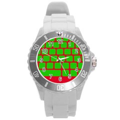 Keyboard Keys Computer Input Pc Round Plastic Sport Watch (l) by Ravend