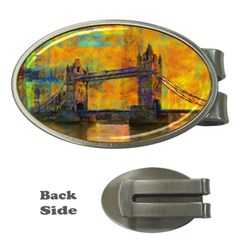 London Tower Abstract Bridge Money Clips (oval)  by Amaryn4rt