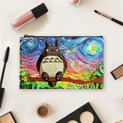 Totoro Starry Night Art Van Gogh Parody Cosmetic Bag (medium) by Modalart